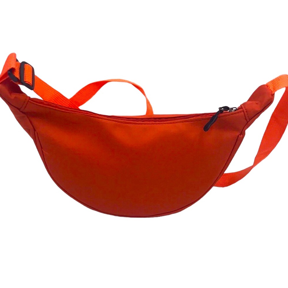 Orange Sling Crescent Moon Adjustable Strap Crossbody Bag